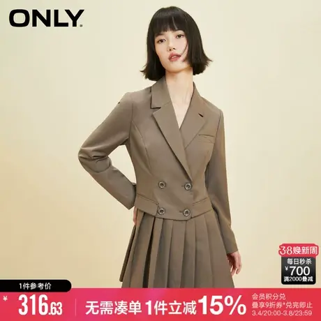 ONLY冬季学院风假两件百褶西装短款连衣裙女|123107027图片
