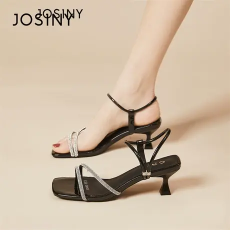 Josiny/卓诗尼缠绕带法式凉鞋女2024年春季新款绑带仙女风高跟鞋商品大图