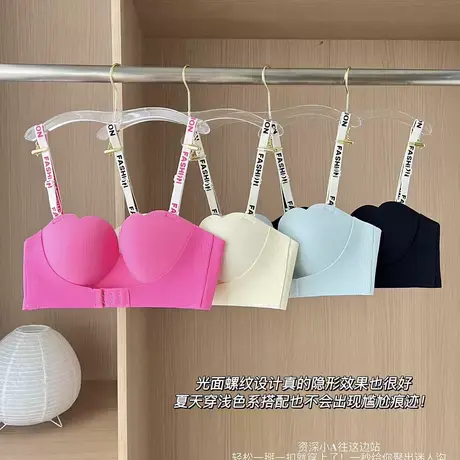 Vineco/维妮芳小胸聚拢内衣女无钢圈收副乳防下垂字母肩带文胸商品大图