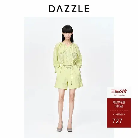 DAZZLE地素奥莱 春夏装法式假两件衬衫式连体短裤女商品大图