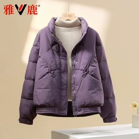 雅鹿2024秋冬新款短款羽绒服女小个子百搭中老年保暖妈妈大码外套图片