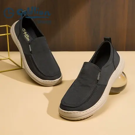Goldlion/金利来夏季新款套脚透气轻便老北京布鞋男一脚蹬休闲鞋商品大图