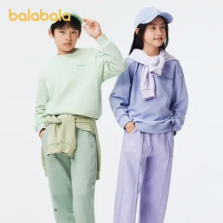 巴拉巴拉卫衣男女中大童春装新款圆领上衣套头打底衫百搭亲子装潮图片