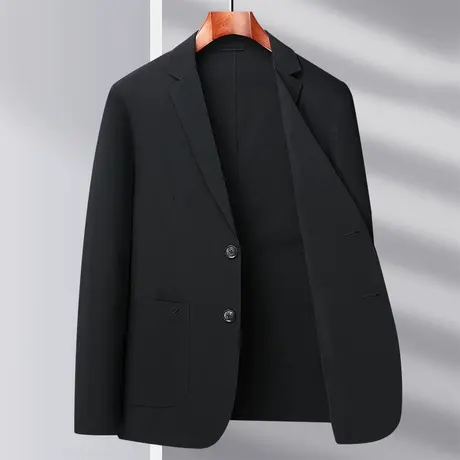 2023春季新款休闲西装外套男士单件薄上衣商务时尚修身黑色小西服商品大图