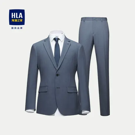 HLA/海澜之家弹力松紧腰礼服套装23春秋新修身商务婚庆西服套西男图片