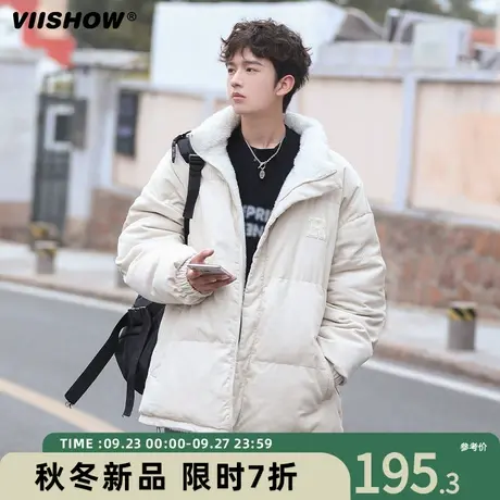 VIISHOW棉服男潮牌外套冬季立领两面穿加绒加厚宽松休闲立领ins潮商品大图