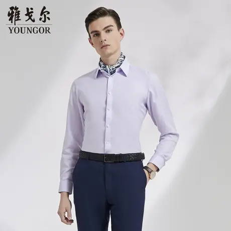 雅戈尔奥莱 男装商务休闲长袖衬衫DP免烫商务休闲衬衣男商品大图