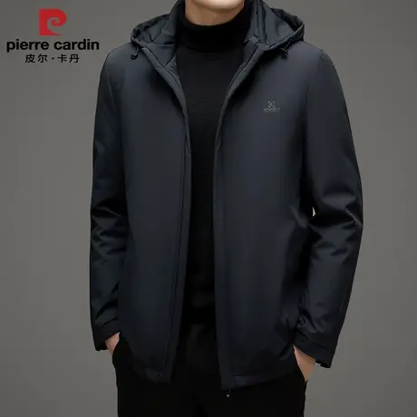 皮尔卡丹羽绒服2025冬季可脱卸鹅绒内胆保暖连帽外套商品大图