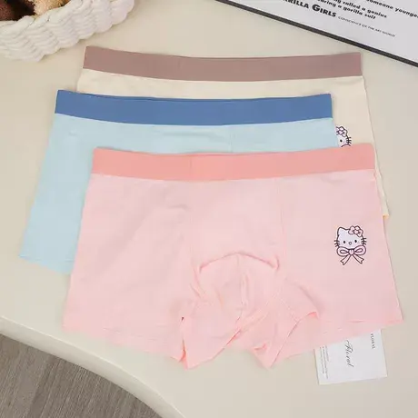KT内裤~卡通男士内裤冰丝夏季抗菌无痕可爱大码四角宽松平角裤商品大图