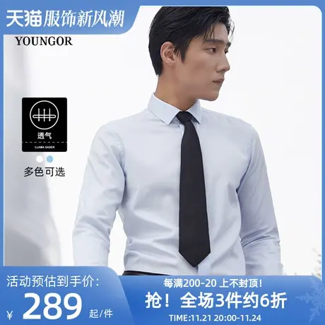 【棉弹DP免烫】雅戈尔长袖衬衫男士春新品商务休闲新疆修身衬衣图片