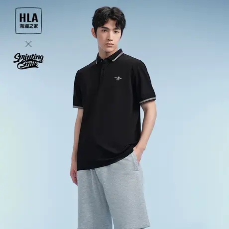 HLA/海澜之家SPRINTING SMILE系列短袖POLO衫24春夏新凉感上衣男商品大图