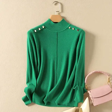 半高领毛衣套头打底衫女春装2024年新款内搭爆款百搭洋气针织衫女商品大图