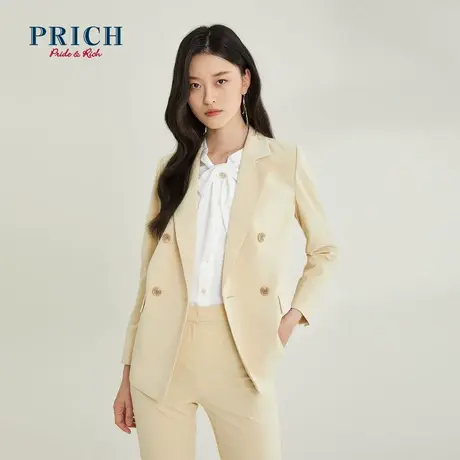【直播专享】PRICH新款职场通勤配丝巾领小西装外套女商品大图