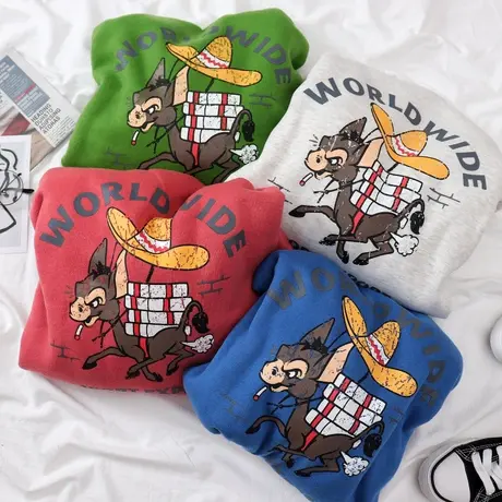 连帽卫衣女2022新款秋冬季小个子宽松韩版上衣慵懒风加绒加厚外套图片