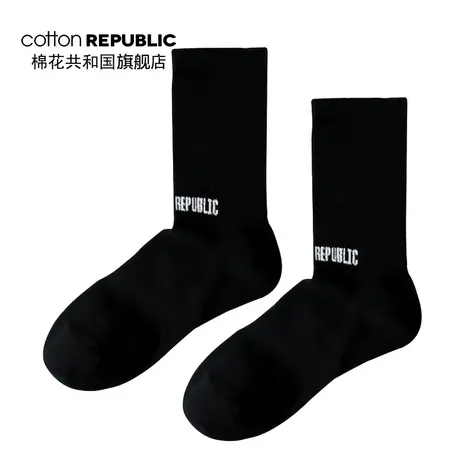 Cotton Republic/棉花共和国男士中筒袜抽条运动袜英伦青年学生袜商品大图