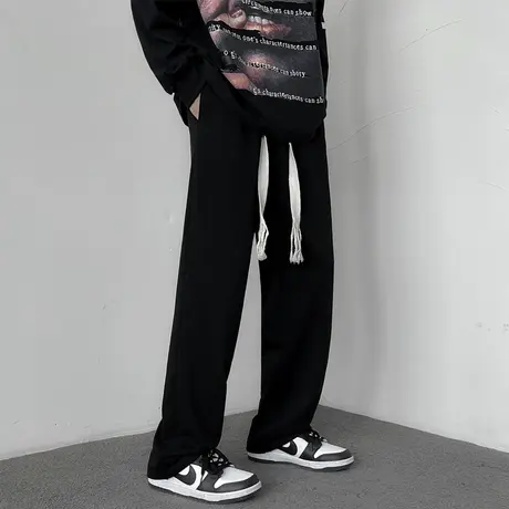美式高街潮牌直筒卫裤男春秋季基础款休闲长裤宽松百搭坠感阔腿裤商品大图