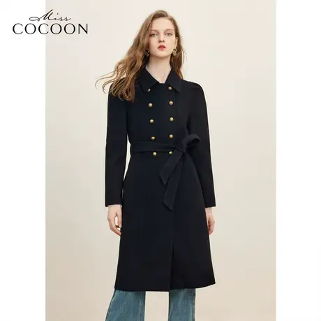 missCOCOON静奢风羊毛双面呢大衣2023秋冬新款韩系高级感毛呢外套商品大图