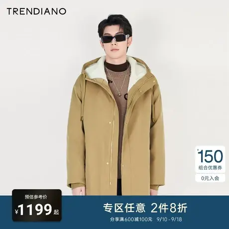 TRENDIANO官方男装冬季新款梅花联名印花棉衣男图片