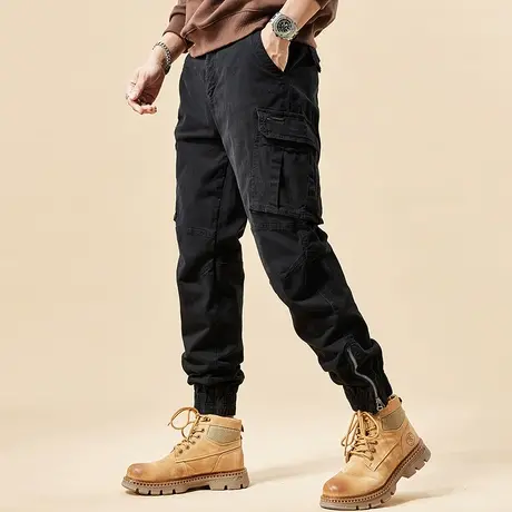 宽松舒适男士工装裤户外多口袋耐磨工装裤束脚潮流休闲工装裤男款商品大图