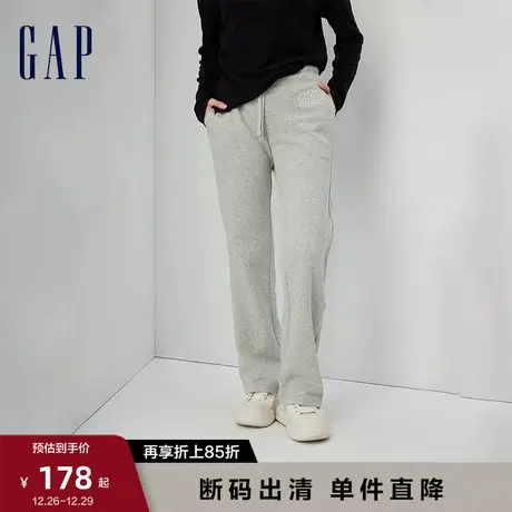 【断码优惠】Gap女装秋冬新款宽松抓绒保暖运动微喇叭裤430369商品大图