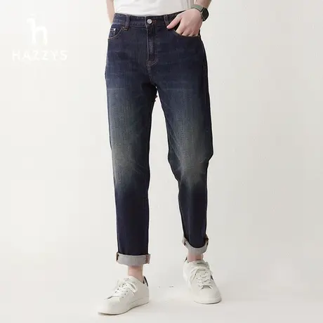【直播专享】Hazzys哈吉斯休闲锥形男士时尚通勤英伦风潮流牛仔裤图片