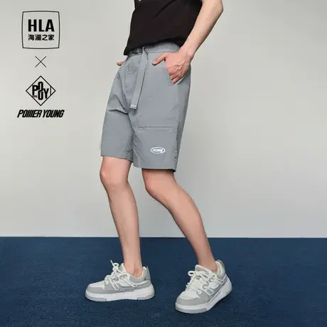 HLA/海澜之家POWER YOUNG休闲中裤24春夏季新款工装风短裤子男士商品大图