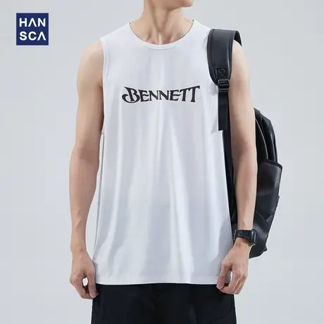 hansca 冰丝速干背心男夏季薄款潮牌健身运动坎肩简约百搭无袖T恤商品大图