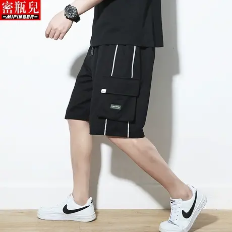密瓶儿工装短裤男夏季男士潮牌休闲运动裤子男宽松大码青少年中裤商品大图
