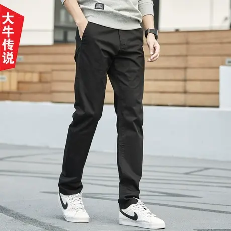大牛传说春季宽松直筒商务休闲裤男青年阔腿裤大码工装长裤春秋款商品大图