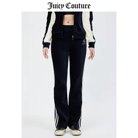 Juicy Couture橘滋休闲裤女春季新款美式宽松直筒刺绣天鹅绒长裤商品大图