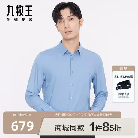 [商场同款]九牧王男装JC3C10217休闲长袖衬衫23秋季新款衬衣男EN图片