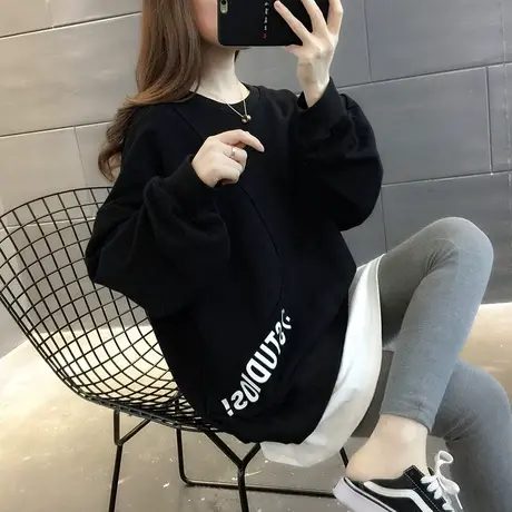 卫衣2023年新款女装韩版秋冬季秋款秋装宽松女士加绒外套爆款上衣商品大图