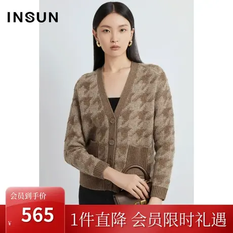 恩裳春秋季新品舒适牦牛绒百搭休闲款羊毛针织衫开衫女图片