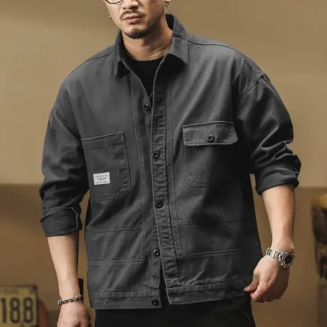 休闲夹克长袖百搭春秋季男士复古潮流夹克外套外套男春秋图片