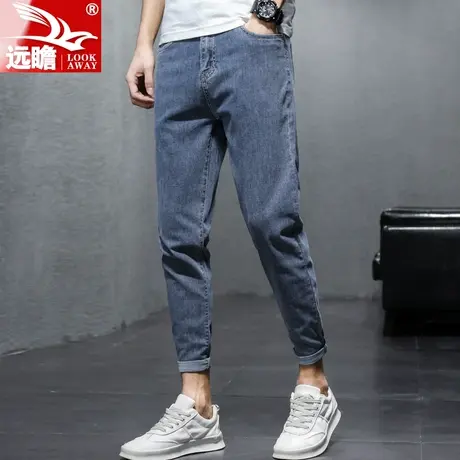 男士牛仔裤夏季薄款修身小脚九分裤子2023新款潮牌弹力秋季休闲裤商品大图