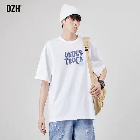 男士短袖t恤男夏季薄款白色纯棉印花潮牌半袖2023新款小众设计感商品大图