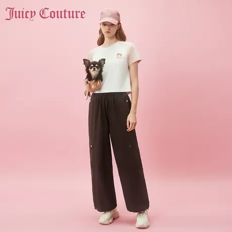 Juicy Couture橘滋2024早春日穿搭新款女装扣宽松工装女士休闲裤商品大图