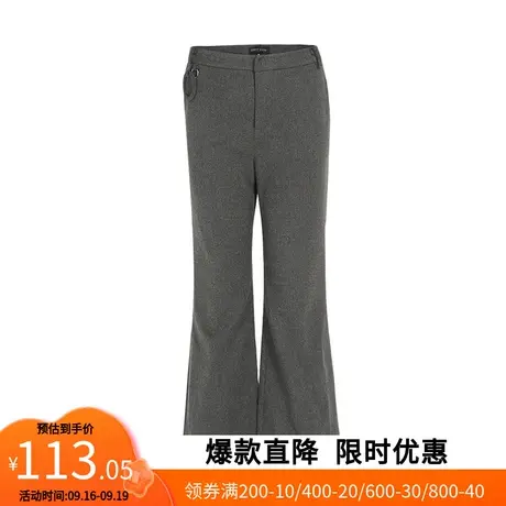 【艾格】2023春夏季新款休闲裤七九分裤女气质简约直简阔腿裤子潮商品大图