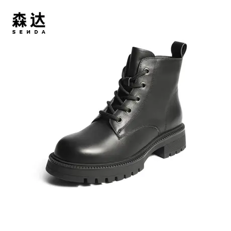 森达时尚马丁靴女冬季商场同款欧美机车风休闲短靴SFC01DD2商品大图