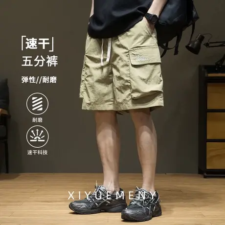 夏季速干五分裤男士2025新款夏季潮牌大口袋胖子加大工装短裤子男图片