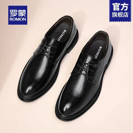 罗蒙官方正品皮鞋男士商务正装软底德比鞋父亲节礼物中年爸爸鞋RM商品大图