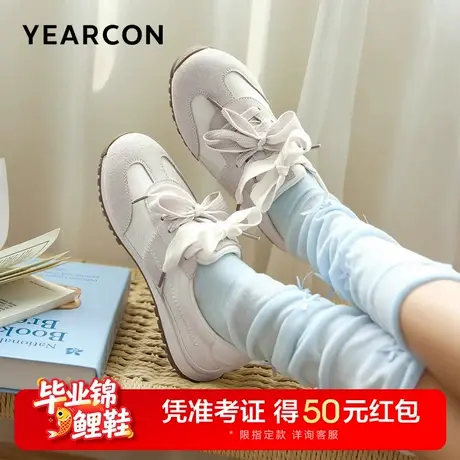 意尔康女鞋2025秋季平底芭蕾德训鞋软底运动休闲女士单鞋英伦风图片