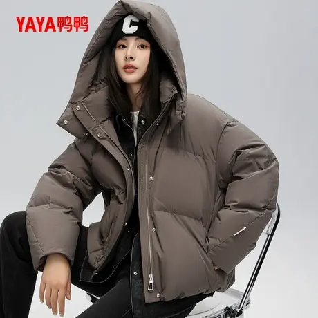 YAYA鸭鸭羽绒服女冬季新款短款时尚宽松休闲面包服显瘦假两件外套图片