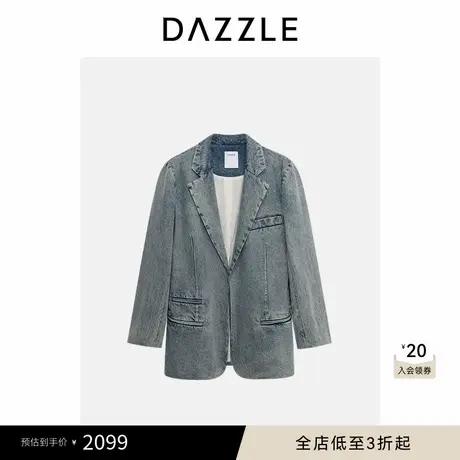 DAZZLE 地素奥莱牛仔2025年春季蓝色纯棉全棉牛仔外套图片