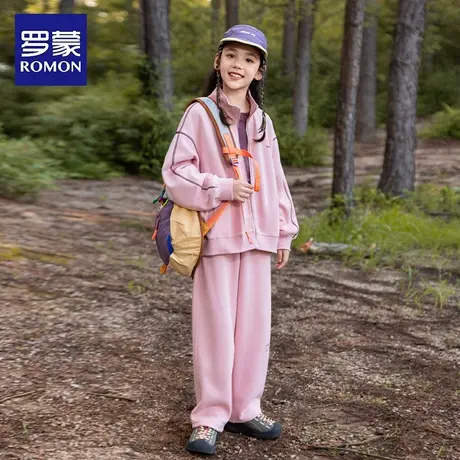 罗蒙童装女童运动套装秋装2025秋季新款儿童外套裤子女孩两件套潮商品大图