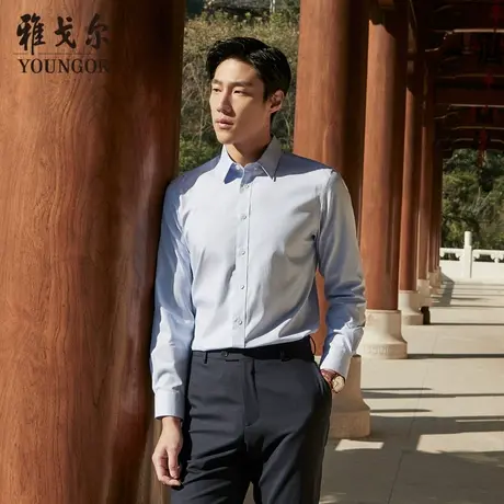 【条纹免烫】雅戈尔官方男士春季新品纯棉经典商务休闲长袖衬衫商品大图
