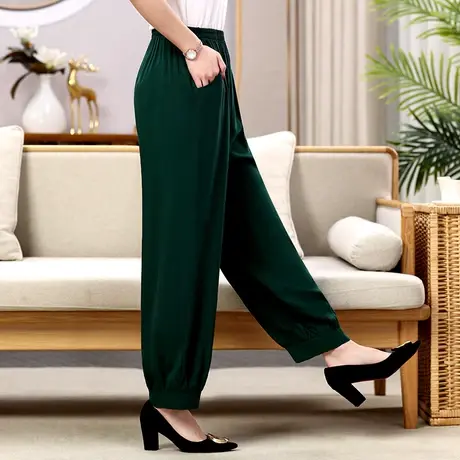 棉绸灯笼裤高腰宽松显瘦中老年夏季薄款民族风广场舞女士长裤子图片