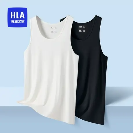 HLA/海澜之家春夏男士背心无袖圆领无痕薄款透气清凉舒适打底衫商品大图