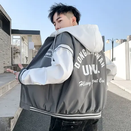 春秋季休闲外套男孩衣服青少年夹克高中初中学生帅气大童春装上衣商品大图