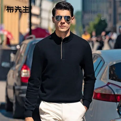 MrBu布先生拉链羊毛针织衫春秋新款男士毛衣打底衫BT12311商品大图